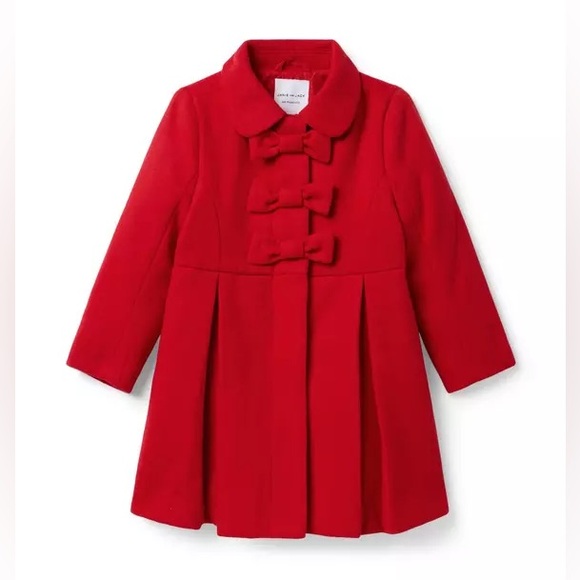 NWT Janie and Jack The Bow Coat red Christmas holiday girls outerwear 3